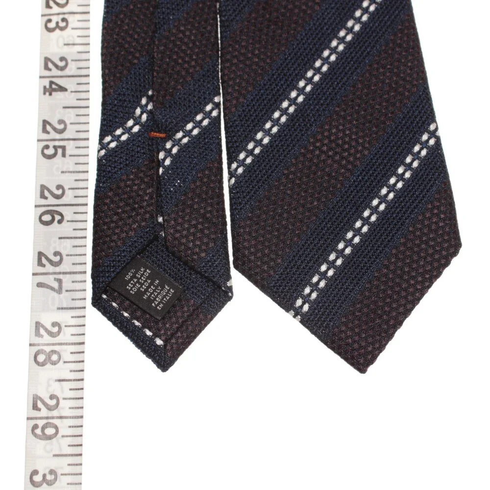 Zegna NWOT Neck Tie in Blues & White Stripes 100% Silk Made in Italy